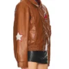 Wish Me Luck Cropped Leather Bomber Jacket