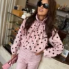 Women’s Zara Polka Dot Jacket In Pink for sale