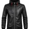 Yuji Itadori Hooded Leather Bomber Jacket