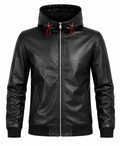Yuji Itadori Hooded Leather Bomber Jacket
