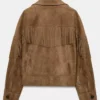 Zara Brown Suede Fringe Jacket