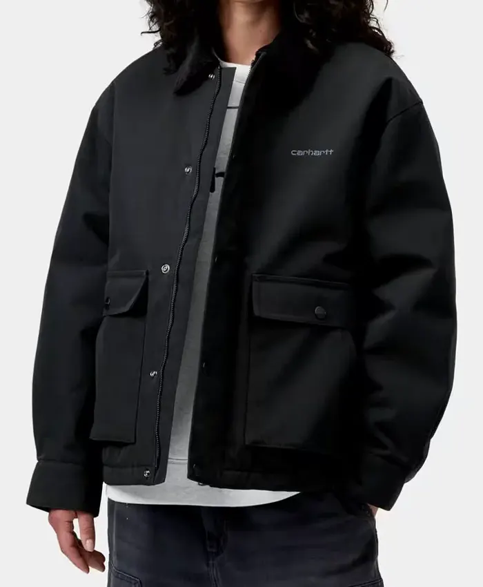 black Carhartt WIP Quentin Cotton Jacket