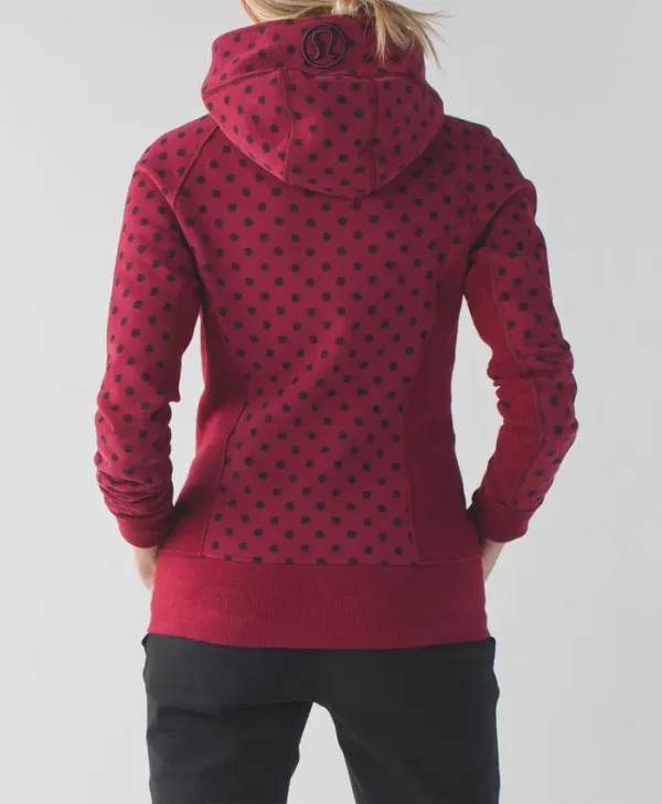 buy Lululemon Red And Black Polka Dot Scuba Jacket