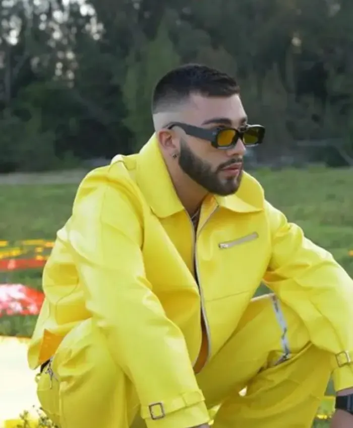 buy Manuel Turizo Yellow Leather Jacket