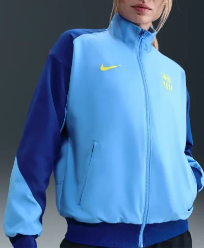 buy Nike FC Barcelona Strike Fourth Anthem Blue Polyester Jacket