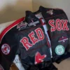 buy Red Sox Black Leather Bomber Jacket