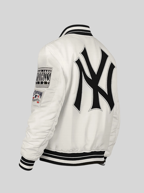 buy Retro New York Yankees Satin Varsity Jacket