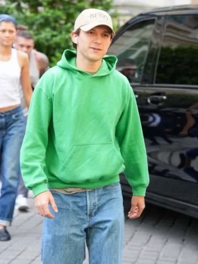 buy Tom Holland Paris Street Style 2026 Green Hoodie