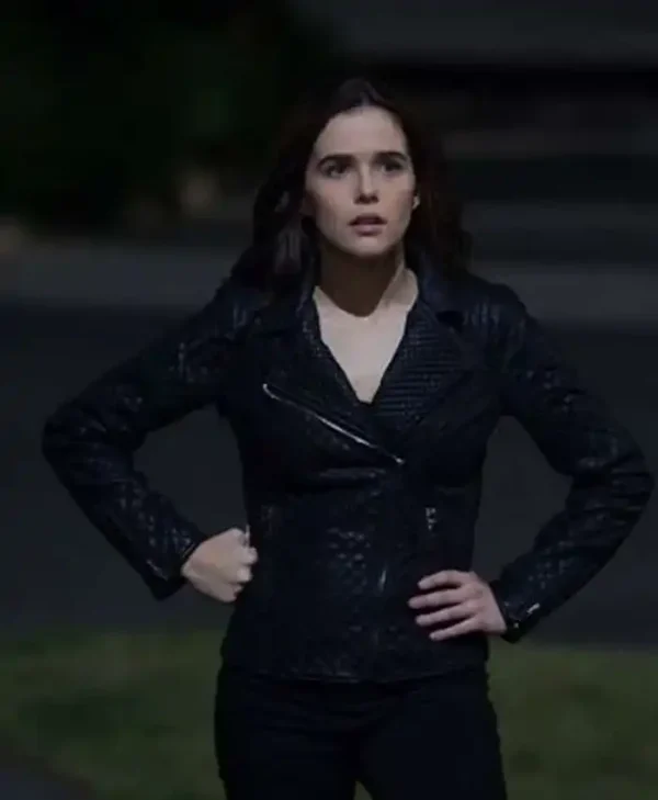 Vampire Academy Zoey Deutch Quilted Leather Jacket - Image 2