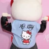 buy XO Kitty Blue and Black Leather Varsity Jacket
