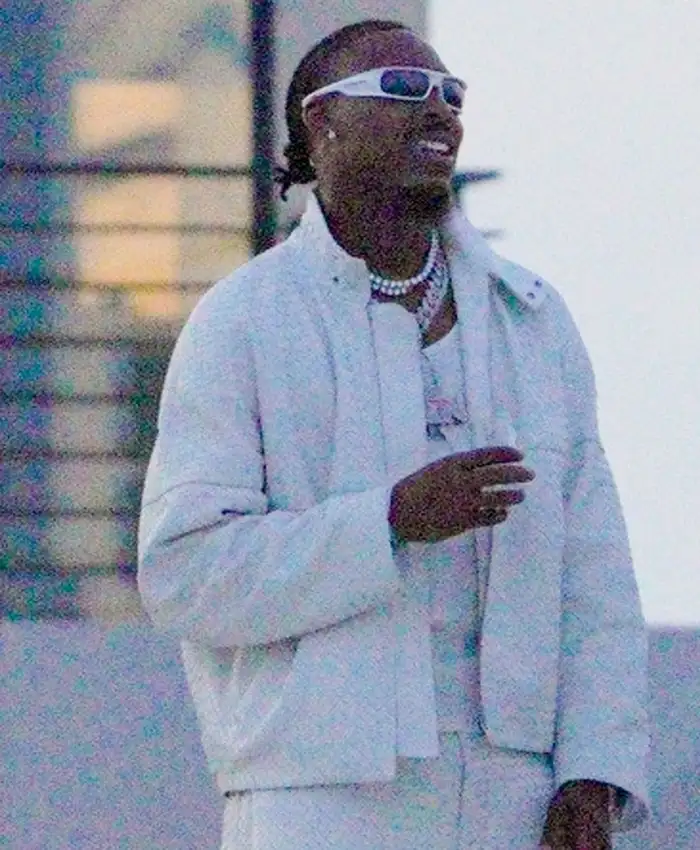 buy now Justin Jefferson White Party 2026 White Leather Jacket