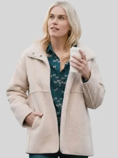 buy now Marshals Dolly Weaver Beige Shearling Jacket