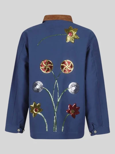 buy now Sequin Embroidered Denim Chore Coat