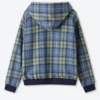 buy now Shinzo Turquoise Plaid Zip Up Hoodie
