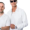 buy now Tom Brady Michael Rubin White Party 2026 White Leather Jacket