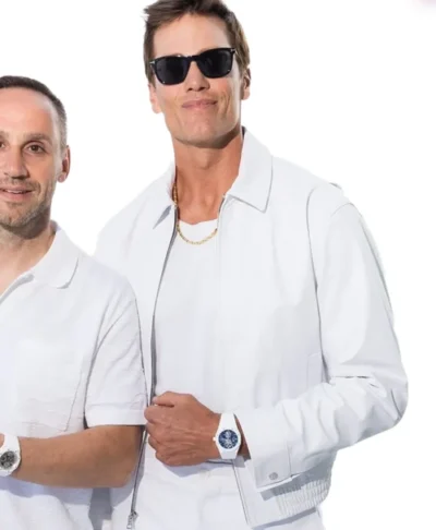 buy now Tom Brady Michael Rubin White Party 2026 White Leather Jacket