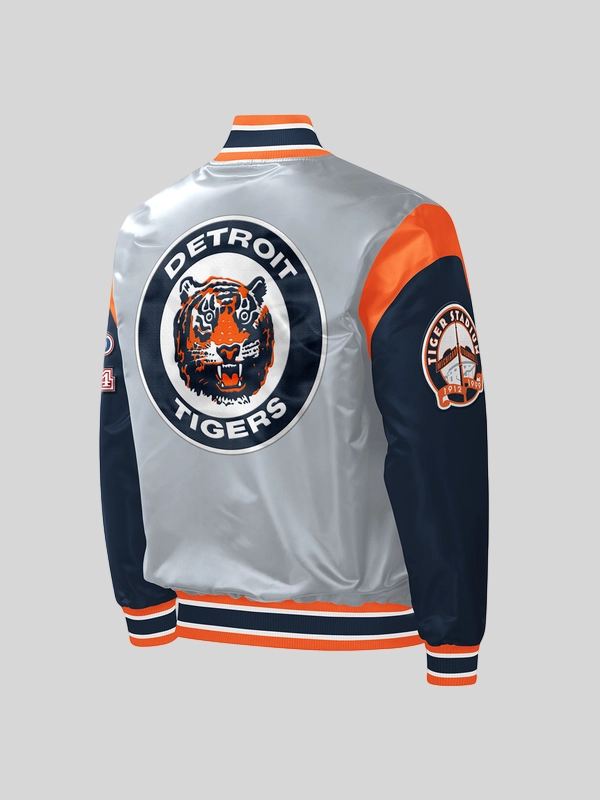 order Starter Gray Detroit Tigers Satin Jacket