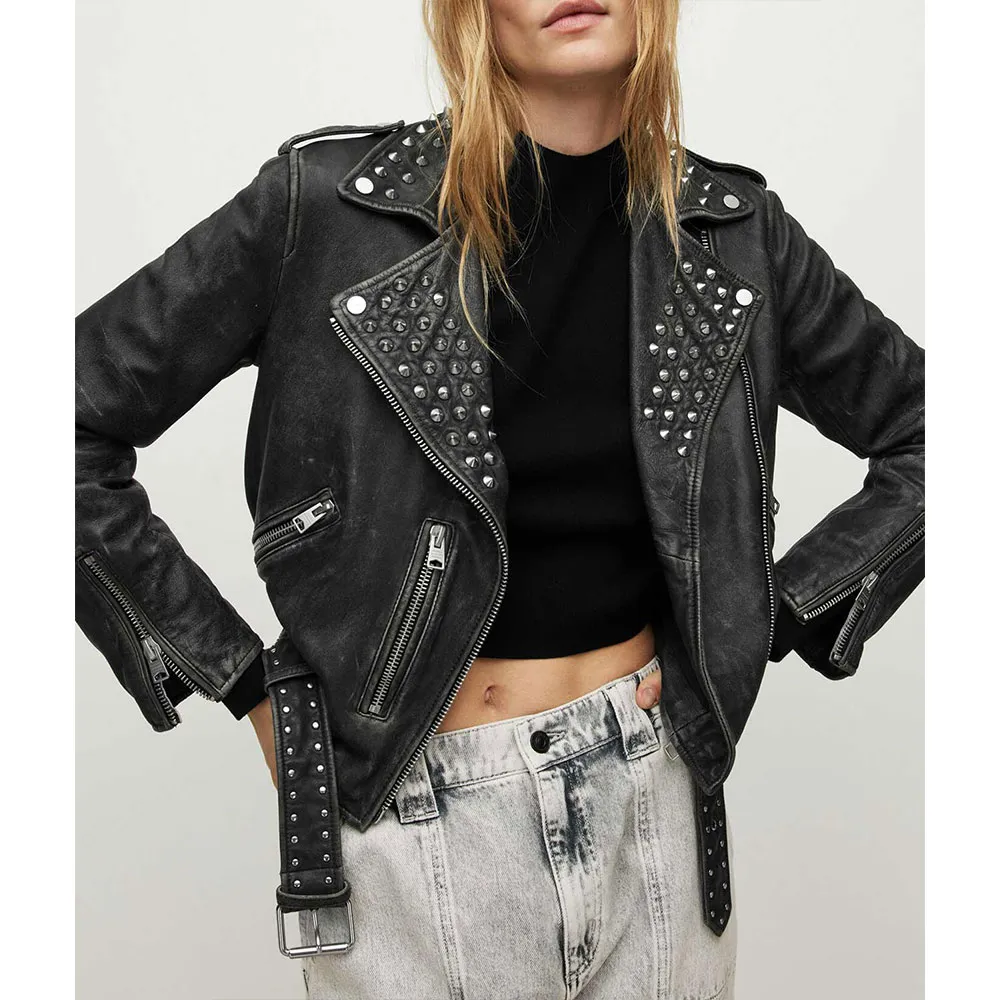 order now Alexis Kaufman WWE Raw Studded Leather Jacket