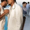 order now Justin Jefferson White Party 2026 White Leather Jacket