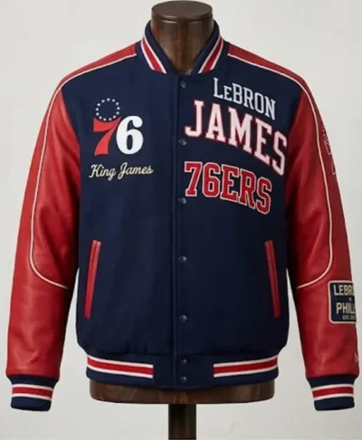 order now LeBron James Philadelphia 76ers Varsity Jacket