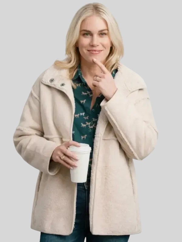 order now Marshals Dolly Weaver Beige Shearling Jacket