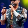 order now Mike Santana TNA Rebellion 2026 Black Leather Vest