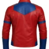 order now Peacemaker Red & Blue Cosplay Leather Jacket