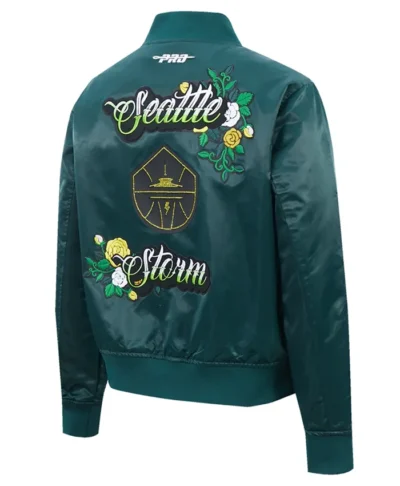 order now Seattle Storm Women’s Ink And Bloom Satin Jacket