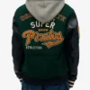 order now Superdry College Patched Varsity Bomber Hooded Jacket