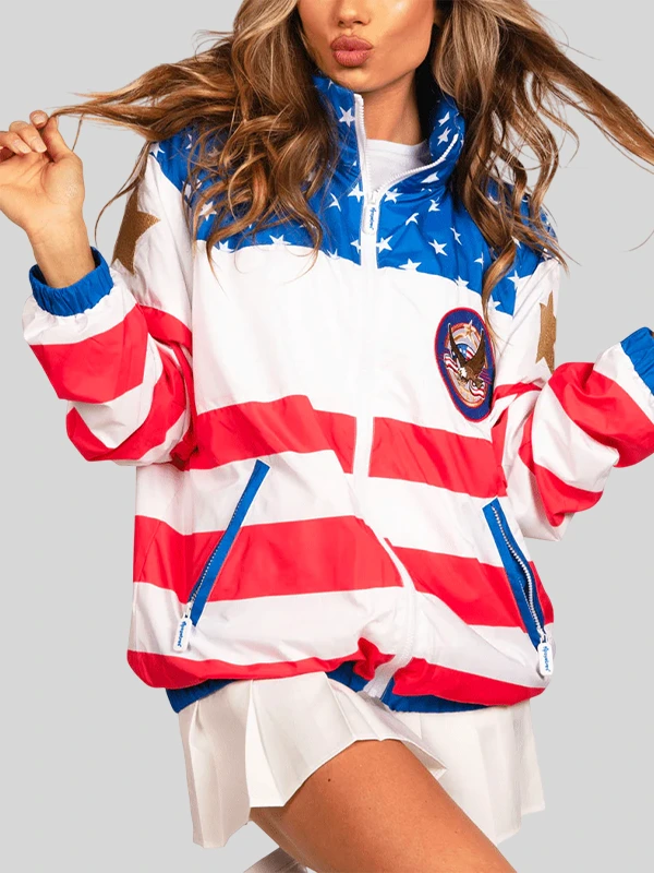 order now Women’s American Flag Windbreaker Jacket