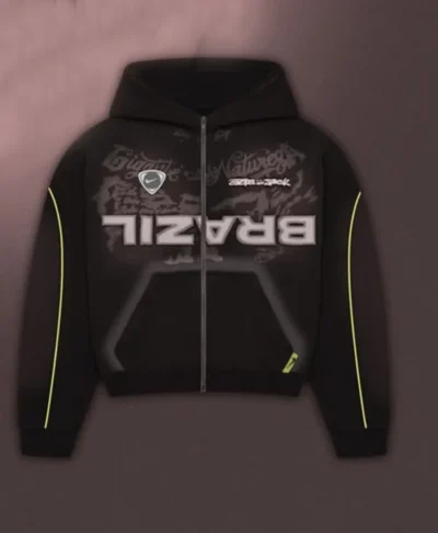 shop CJ x Nike x Brazil Black Bomber Hooded Jacket