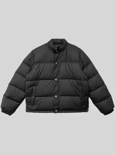 shop Chrome Hearts Black Puffer Jacket