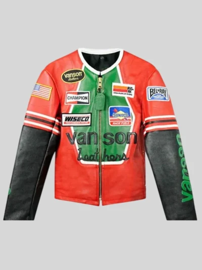 shop Eladio Carrion JDM Vanson Leather Racing Jacket for sale