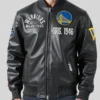 shop Golden State Warriors Black Leather Jacket