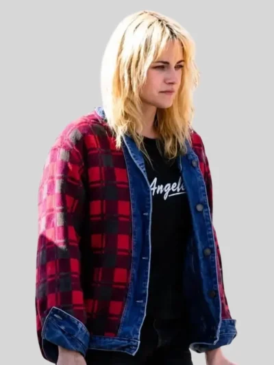 shop Kristen Stewart Reversible Plaid Denim Jacket