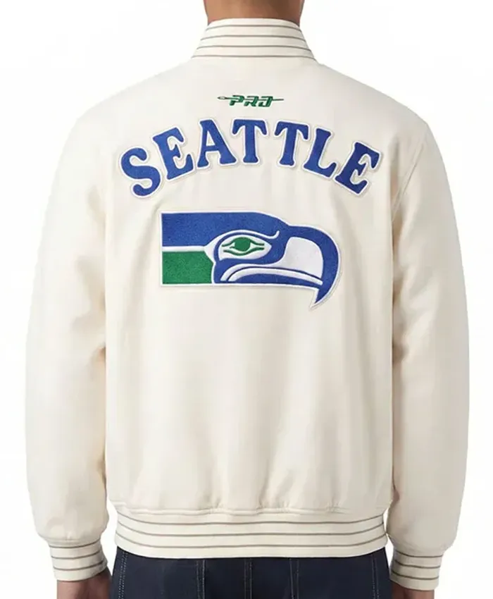 shop NFL Seattle Seahawks 2026 Cream Varsity Jacket