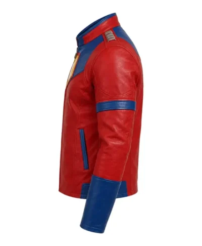 shop Peacemaker Red & Blue Cosplay Leather Jacket