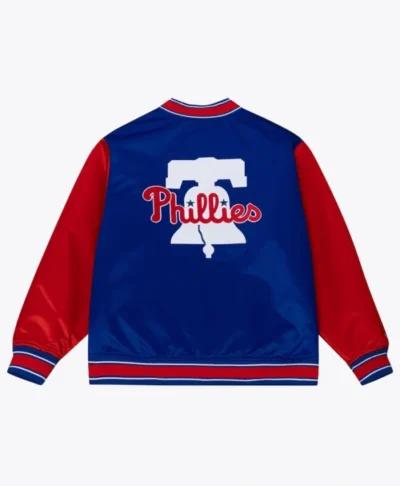 shop Philadelphia Phillies Red And Blue Satin Full-Zip Jacket
