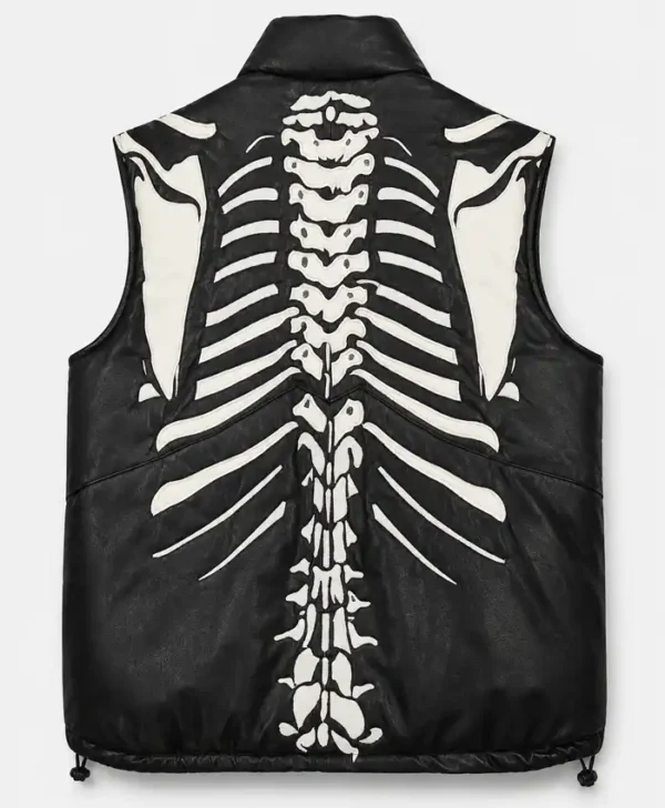 shop RARE Vilanto Skeleton Leather Vest Jacket