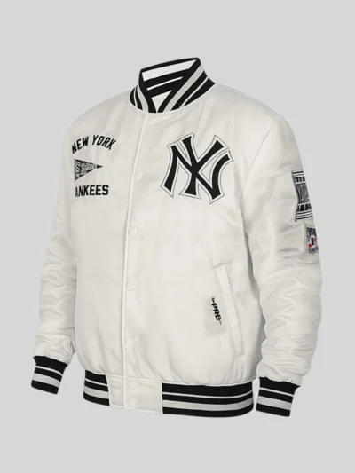 shop Retro New York Yankees Satin Varsity Jacket