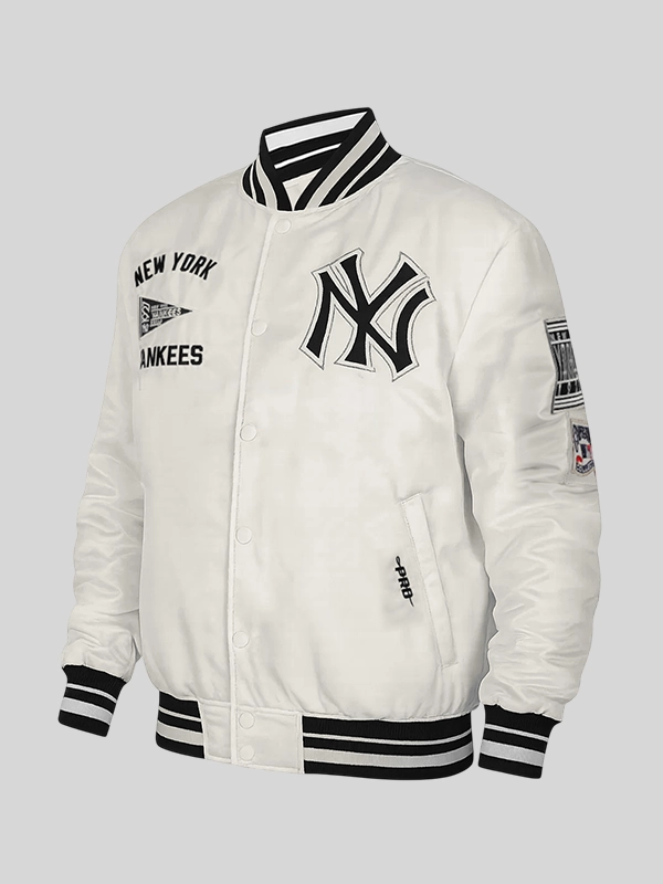 shop Retro New York Yankees Satin Varsity Jacket