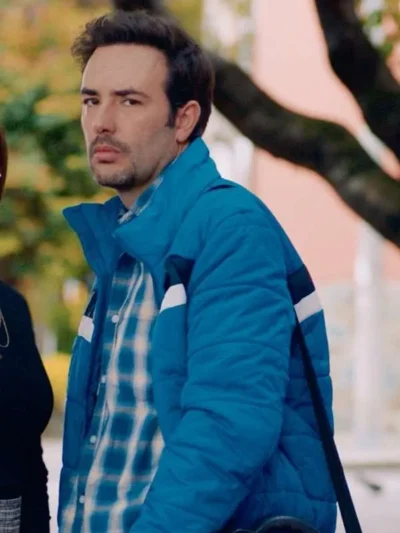 shop Sebastian Mart nez Until Money Do Us Part Blue Puffer Jacket