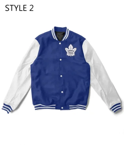 shop Toronto Maple Leafs NHL Letterman Blue and White Jacket