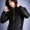 shop Yuji Itadori Hooded Leather Bomber Jacket