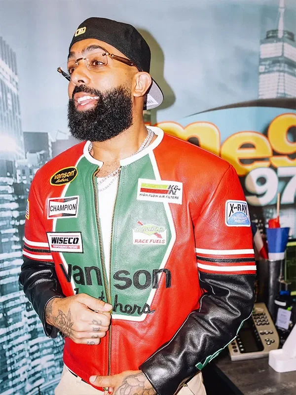shop now Eladio Carrion JDM Vanson Leather Racing Jacket