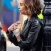 shop now Emilia Clarke Secret Invasion Leather Jacket