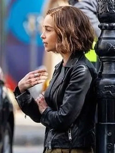 shop now Emilia Clarke Secret Invasion Leather Jacket