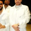 shop now Fat Joe Michael Rubin White Party 2026 White Biker Jacket