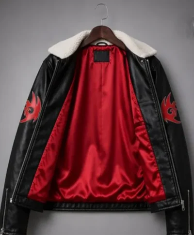 shop now Halloween Shadow Hedgehog Fur Leather Jacket