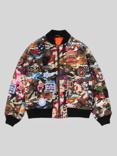 shop now Hybrid Camo Multi Badge Padded MA-1 Jacket